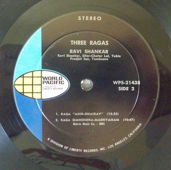 Ravi Shankar : Three Ragas (LP, Album)