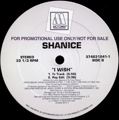 Shanice : I Wish (12", Promo)