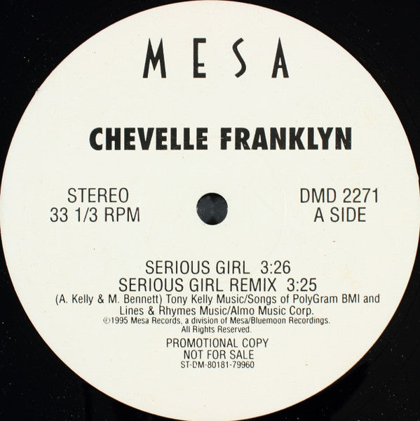 Chevelle Franklyn / Dancehall Divas : Serious Girl / Treat Me Right (12", Promo)