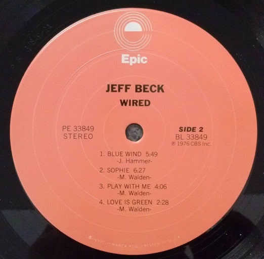 Jeff Beck : Wired (LP, Album, Pit)