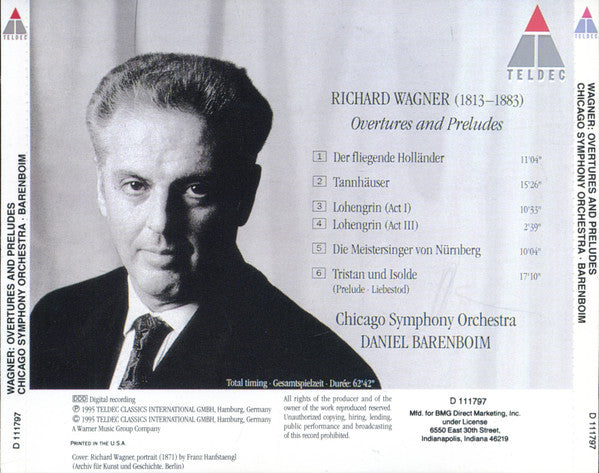 Wagner*, Chicago Symphony Orchestra, Barenboim* : Overtures And Preludes (CD, Album, Club)