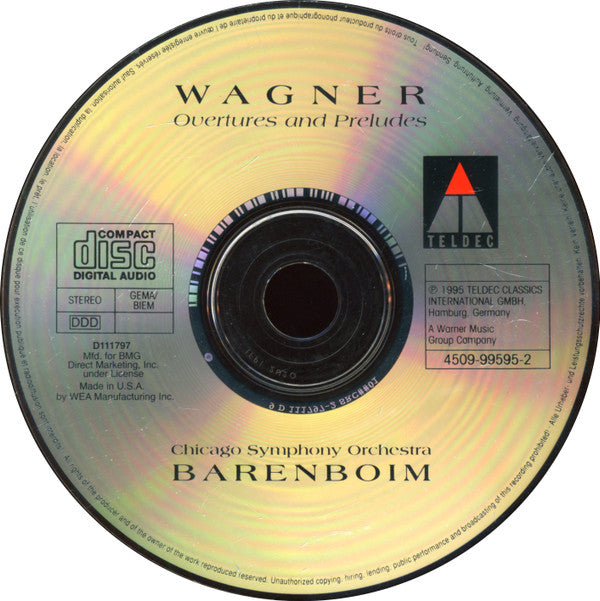 Wagner*, Chicago Symphony Orchestra, Barenboim* : Overtures And Preludes (CD, Album, Club)