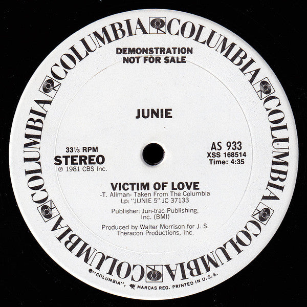 Junie Morrison : Rappin About Rappin (Uh-Uh-Uh) / Victim Of Love (12", Promo)