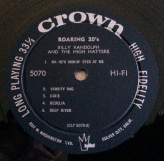 Billy Randolph & The High-Hatters : Roaring 20's (LP, Album)
