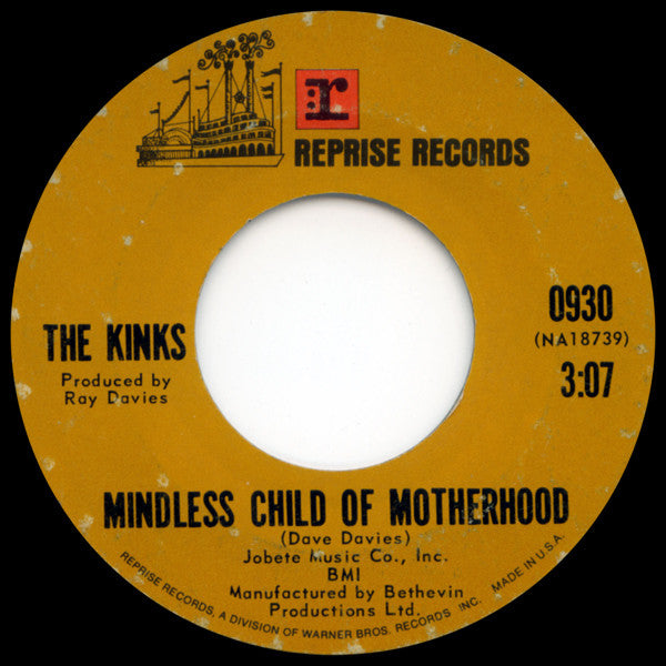 The Kinks : Lola / Mindless Child Of Motherhood (7", Single, Styrene, Ter)