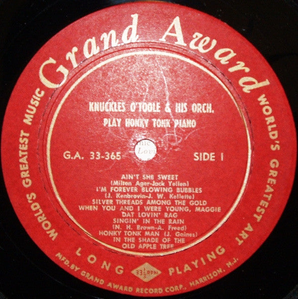 Knuckles O'Toole And His Orchestra : Play Honky Tonk Piano Volume 4 (LP)