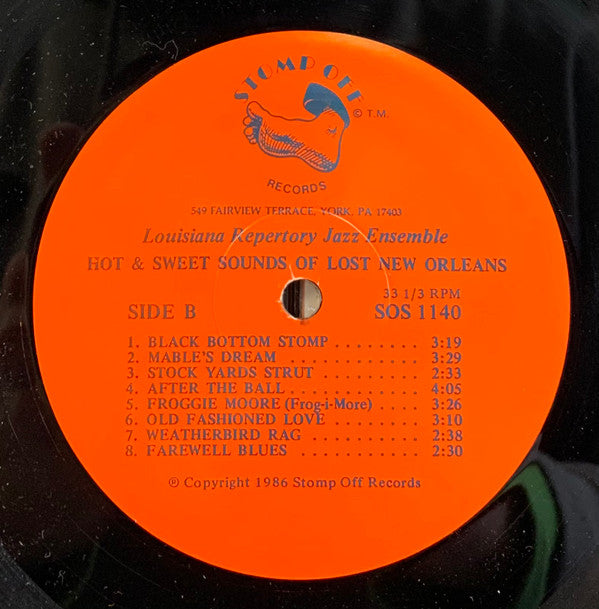 Louisiana Repertory Jazz Ensemble Of New Orleans* : Hot & Sweet Sounds Of Lost New Orleans (LP)