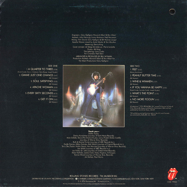 Bill Wyman : Stone Alone (LP, Album, PR )