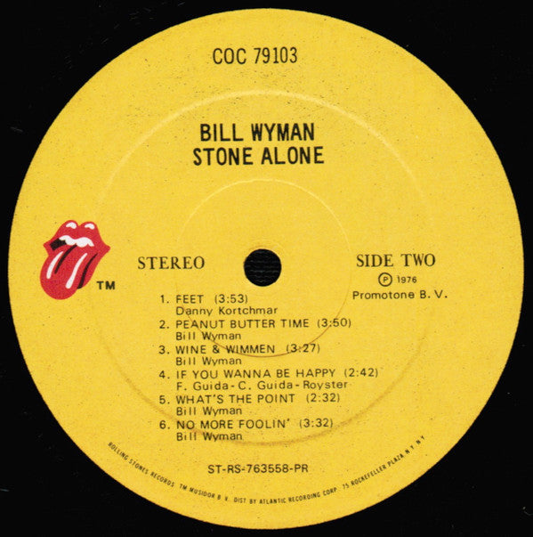 Bill Wyman : Stone Alone (LP, Album, PR )