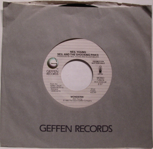 Neil Young, Neil* And The Shocking Pinks : Wonderin' (7", Mono, Promo)