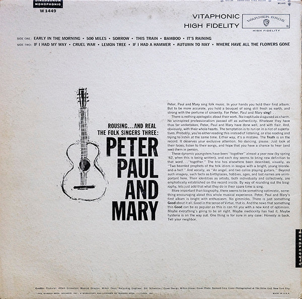 Peter, Paul And Mary* : Peter, Paul And Mary (LP, Album, Mono)