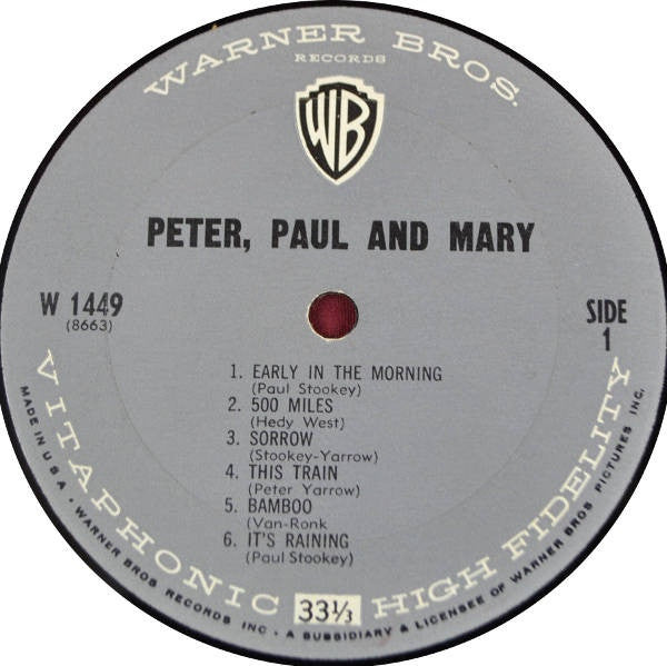 Peter, Paul And Mary* : Peter, Paul And Mary (LP, Album, Mono)
