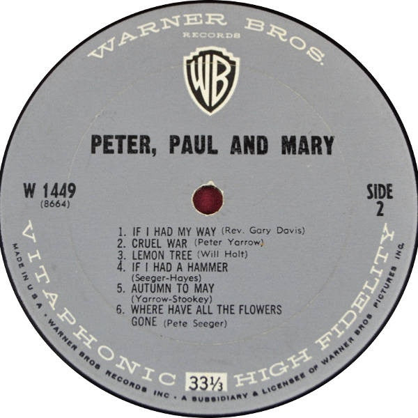 Peter, Paul And Mary* : Peter, Paul And Mary (LP, Album, Mono)