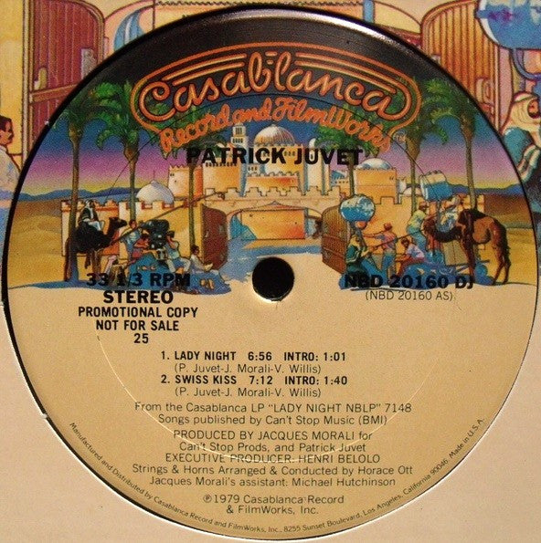 Patrick Juvet : Lady Night / Swiss Kiss (12", S/Sided, Promo)