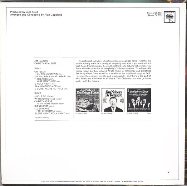 Jim Nabors : Jim Nabors' Christmas Album (LP, Album, Ter)