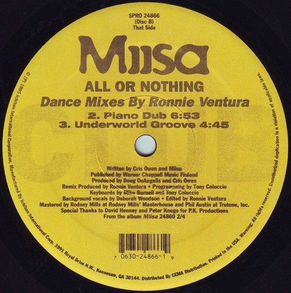 Miisa : All Or Nothing (2x12", Promo)