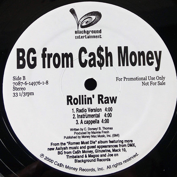 B.G. : Rollin' Raw (12", Promo)