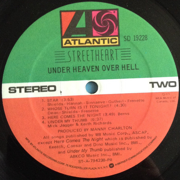 Streetheart : Under Heaven Over Hell (LP, Album, Pre)