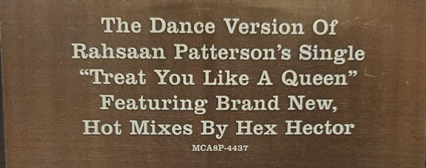 Rahsaan Patterson : Treat You Like A Queen (12", Promo)