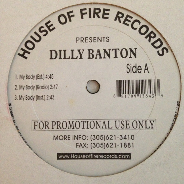 Dilly Banton : My Body (12", Maxi, Promo)