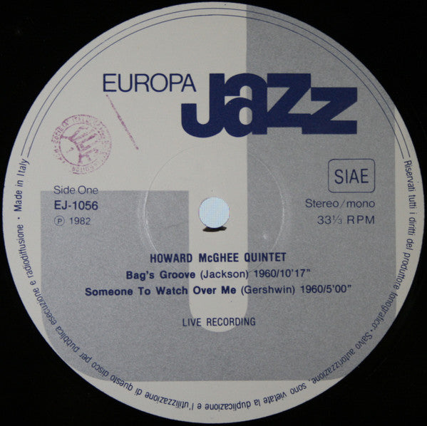 Howard McGhee, James Moody, Zoot Sims : Europa Jazz (LP, Mono)