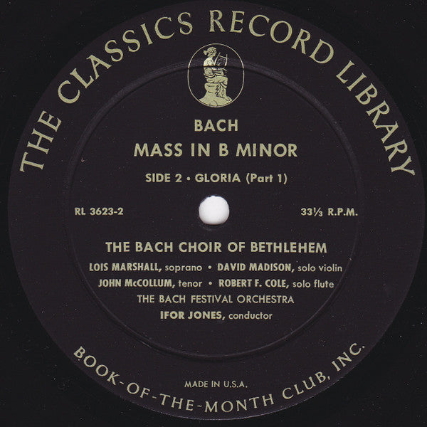 Bach* / The Bach Choir Of Bethlehem : B Minor Mass (3xLP, Mono + Box)