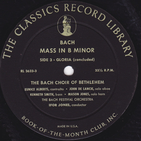 Bach* / The Bach Choir Of Bethlehem : B Minor Mass (3xLP, Mono + Box)