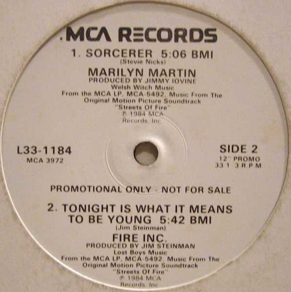 The Fixx / Marilyn Martin / Fire Inc. : Deeper And Deeper / Sorcerer / Tonight Is What It Means To Be Young (12", Promo)