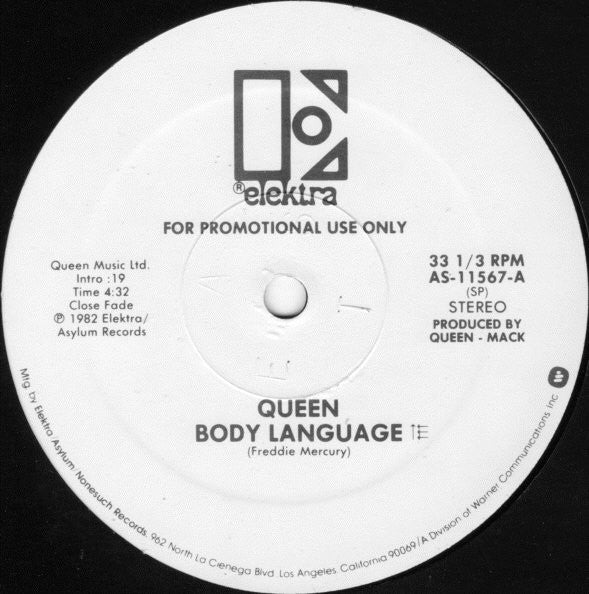 Queen : Body Language (12", Mono, Promo)