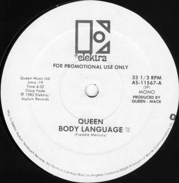Queen : Body Language (12", Mono, Promo)