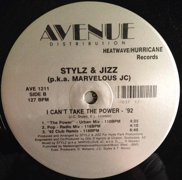 Stylz & The J.I.Z. p.k.a. Marvelous JC : Don't Stop Shakin'! (12")