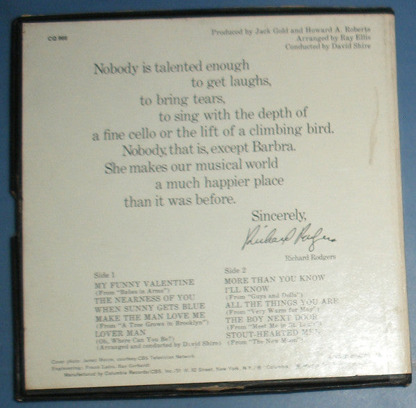Barbra Streisand : Simply Streisand (Reel, 4tr Stereo, 7" Reel, Album)