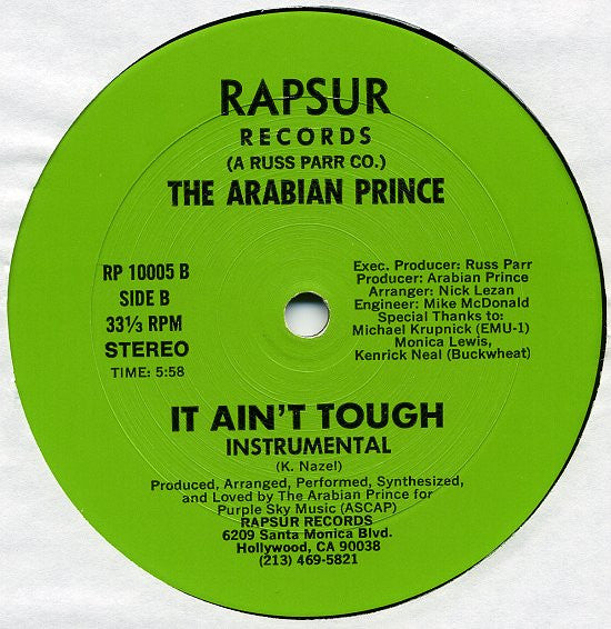 The Arabian Prince : It Ain't Tough (12")