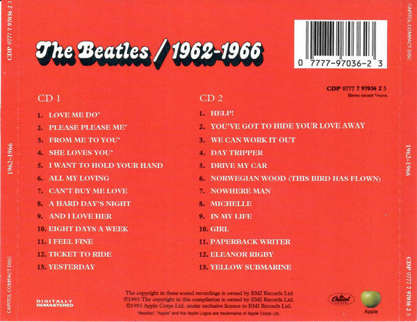The Beatles : 1962-1966 (2xCD, Comp, RE, RP)