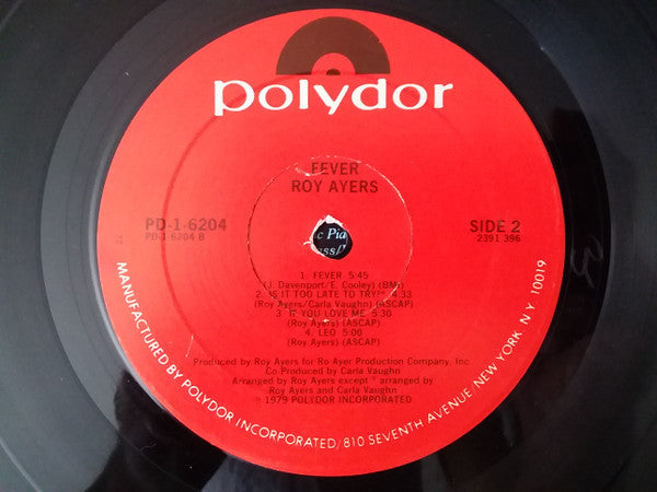Roy Ayers : Fever (LP, Album, 72 )