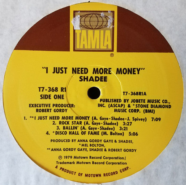 Shadee* : I Just Need More Money (LP, Album)