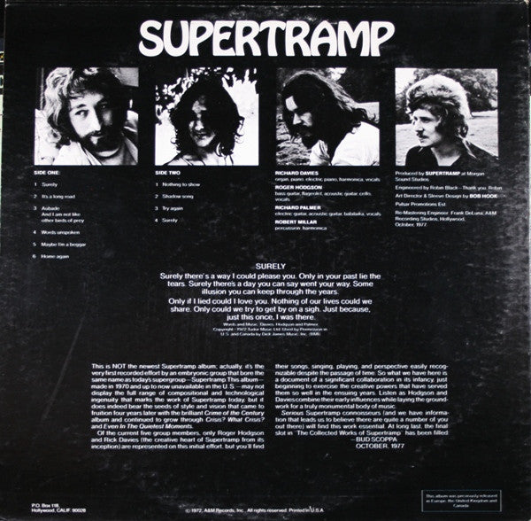 Supertramp : Supertramp (LP, Album, RE, RM)