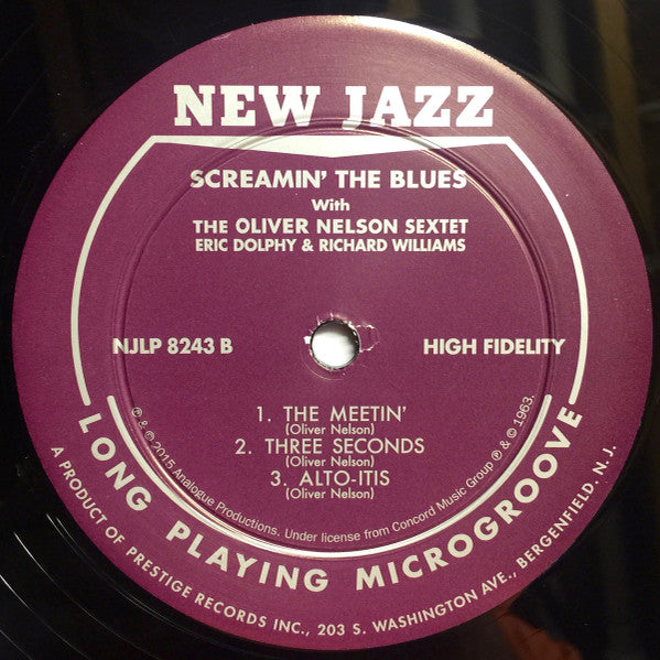 The Oliver Nelson Sextet Featuring: Eric Dolphy / Richard Williams : Screamin' The Blues (LP, Album, Num, RE, RM, 200)