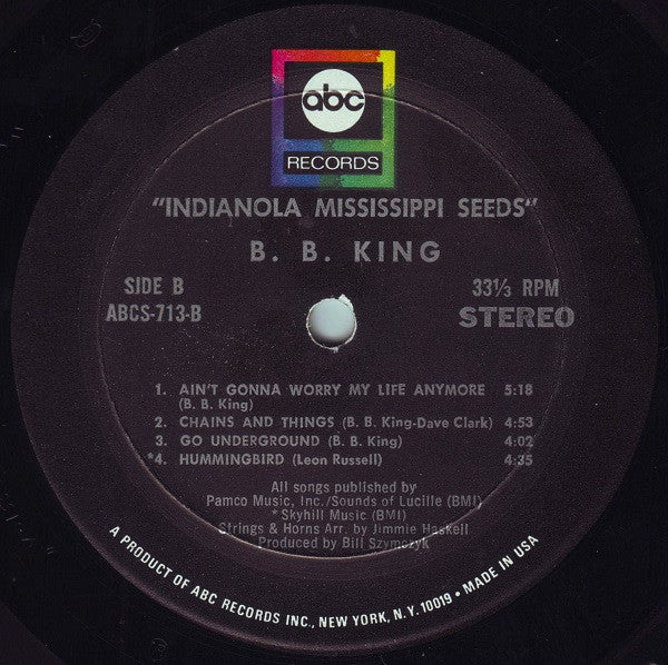 B.B. King : Indianola Mississippi Seeds (LP, Album, Mon)