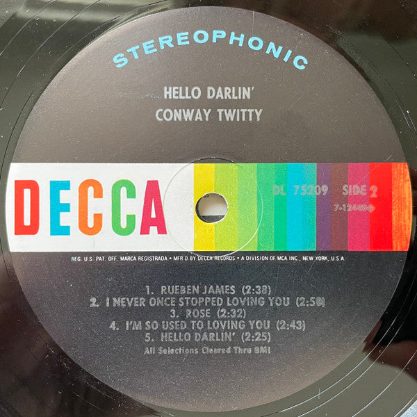 Conway Twitty : Hello Darlin' (LP, Album, Pin)