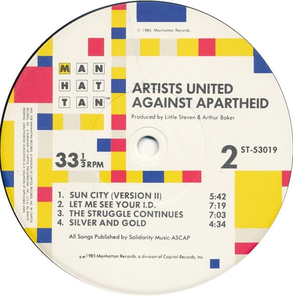 Artists United Against Apartheid : Sun City (LP, Album)