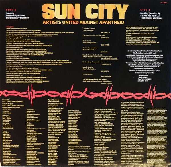 Artists United Against Apartheid : Sun City (LP, Album)