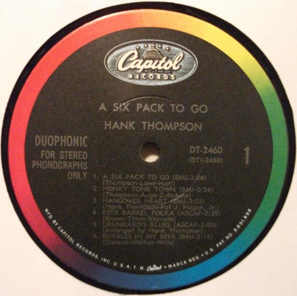 Hank Thompson And His Brazos Valley Boys : A Six Pack To Go (LP, Album, Los)