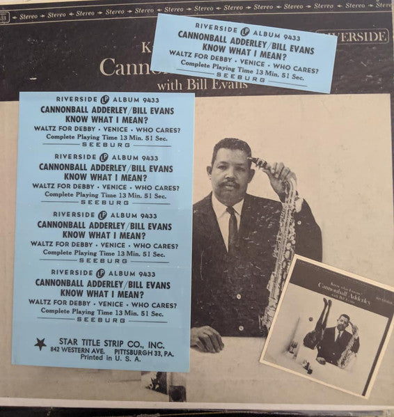 Cannonball Adderley With Bill Evans : Know What I Mean? (7", Jukebox)
