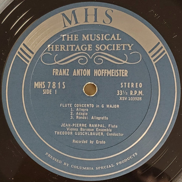 Franz Anton Hoffmeister / Wolfgang Amadeus Mozart, Jean-Pierre Rampal, Pierre Pierlot, Vienna Baroque Ensemble*, Theodor Guschlbauer : Flute Concerto In G Major / Oboe Concerto In C Major, K. 314 (LP, RE)