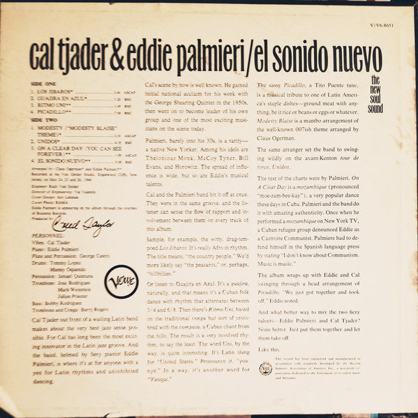 Cal Tjader & Eddie Palmieri : El Sonido Nuevo (LP, Album)