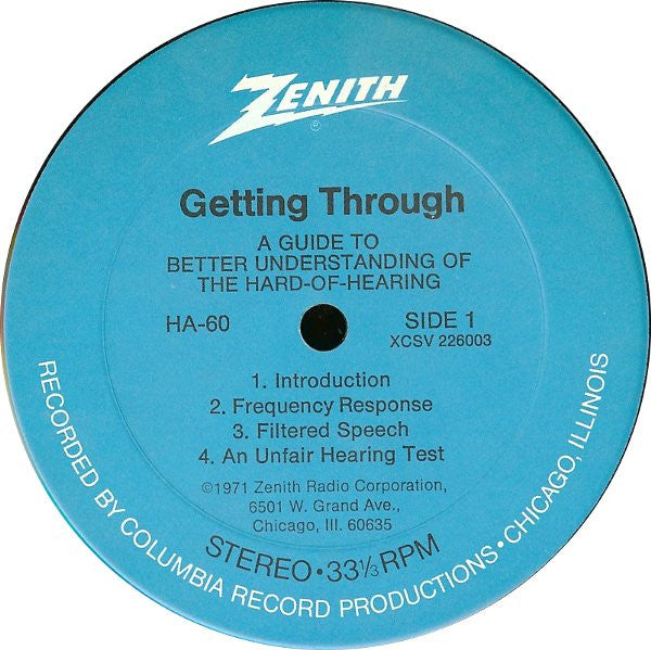 Unknown Artist : Getting Through: A Guide To Better Understanding The Hard Of Hearing (LP)