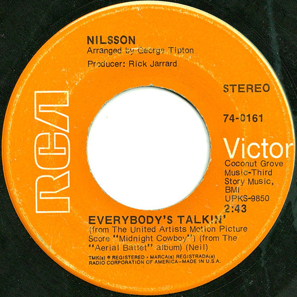 Nilsson* : Everybody's Talkin' (7", Single, Ind)