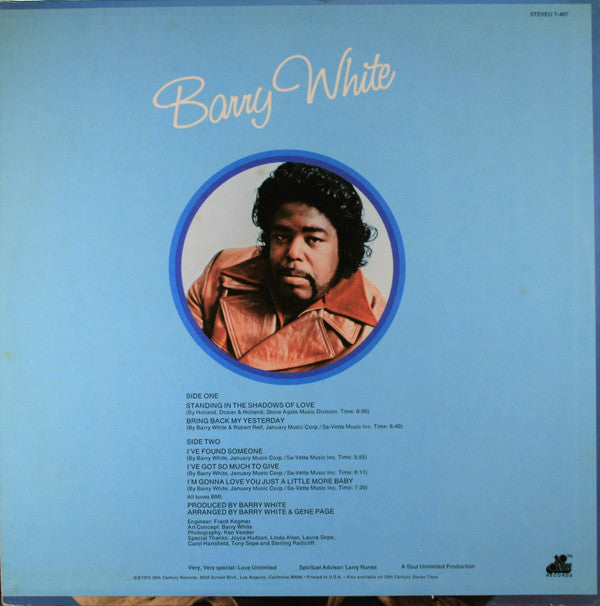 Barry White : I've Got So Much To Give (LP, Album, Ter)