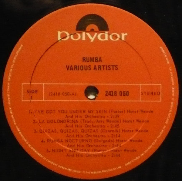 Horst Wende And His Orchestra*, Max Greger And His Orchestra* : Rumba (LP, Album)